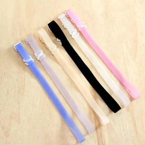 Women Invisible Silicone Bra Straps 1.0cm Width Adjustable Transparent Replacement Underwear Double Shoulder Straps Summer Accessory