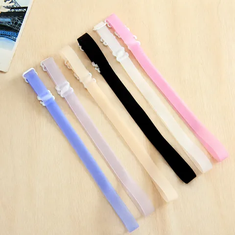Women Invisible Silicone Bra Straps 1.0cm Width Adjustable Transparent Replacement Underwear Double Shoulder Straps Summer Accessory