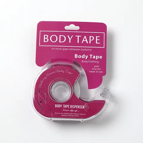 Invisible Women Anti-Exposure Body Tape Transparent Double Sided Clothing Adhesive Tape With Dispenser For Neckline Fixing