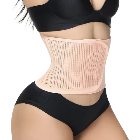 Women's Waist Trainer Breathable Mesh Tummy Control Shapewear Belt For Postpartum Recovery Adjustable Body Shaper Girdle Top