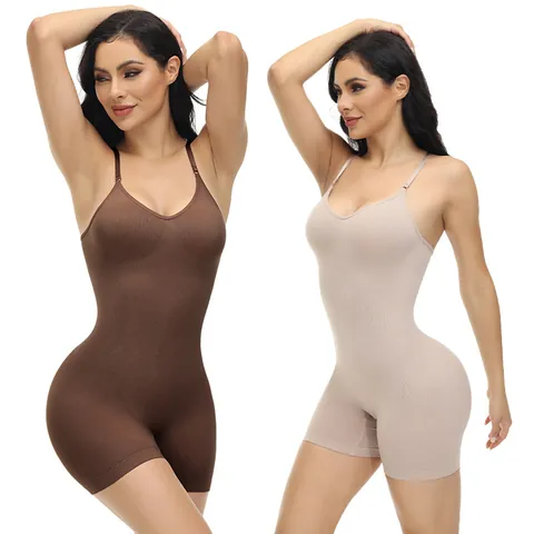 Seamless Shapewear Bodysuit For Women High Elastic Nylon Tummy Control Butt Lifter Top And Bottom Bodyshaper Postpartum Recovery