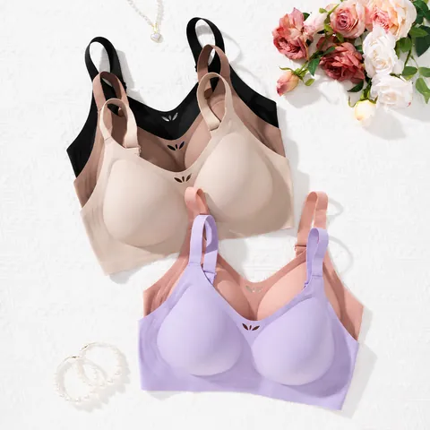 Dames Naadloos Ijszijde Beha Nylon Elastaan Draadloos Ademend Bralette Macaron Kleur Comfortabel Lingerie Push Up Lingerie Top