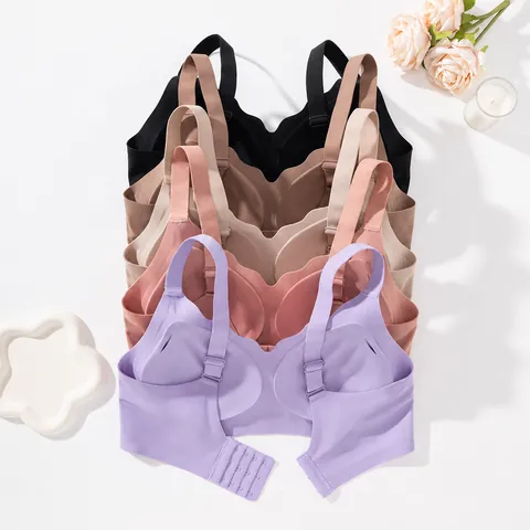 Vrouwen Naadloze Draadloze Beha Zachte Ondersteuning Schulprand Bralette Polyamide Spandex Ademende Lingerie Comfortabel Ondergoed Top