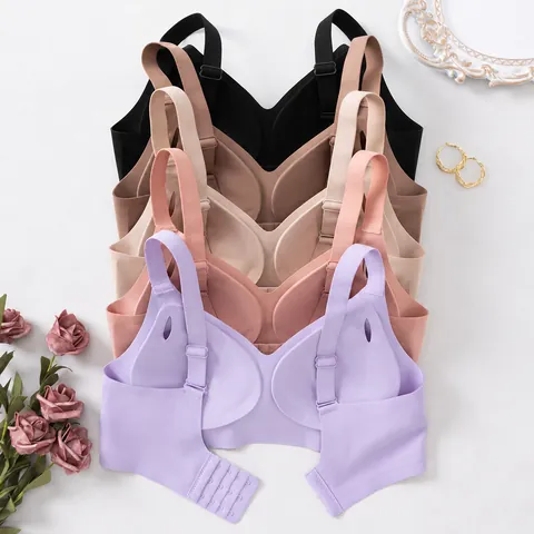 Naadloze Draadloze Beha Voor Dames Nylon Elastaan Jelly Strip Ondersteuning Onzichtbare Push Up Comfortabele Bralette Ondergoed
