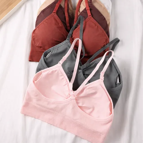 Women Seamless Sports Bra Padded Wireless Yoga Bralette Breathable Backless Activewear Top Comfort Nylon Spandex Bra For Fitness Gym