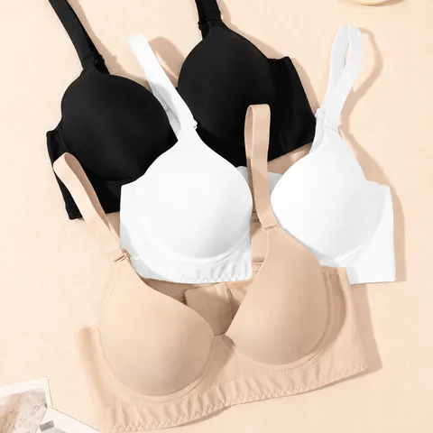 Women Sexy Seamless Push Up Bra Wide Shoulder Straps Lifting Anti-Sagging Comfortable Full Cup Underwire Lingerie Brassiere