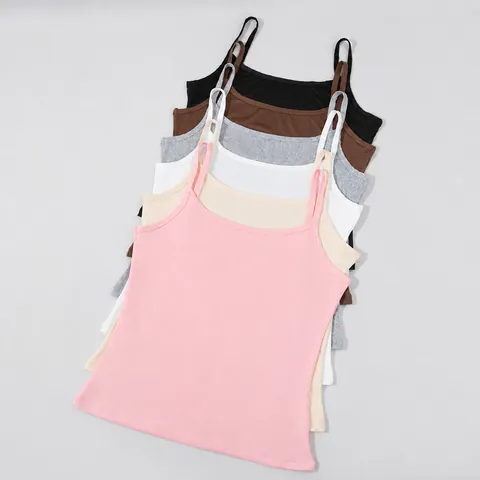 Women Sexy Backless Camisole Nylon Spaghetti Strap Tank Top Breathable Slim Fit Base Layer Solid Color Sleeveless Top