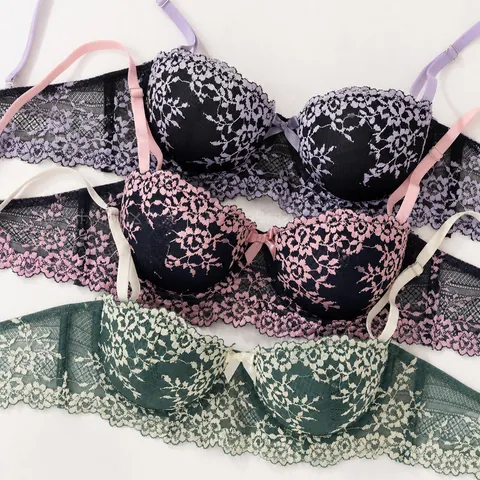 Women Sexy Floral Lace Bra Underwired Push Up Lingerie Top Comfortable Breathable Bralette For Daily Dating Lingerie Top