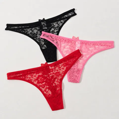 Sexy Lace Hollow Out Low Rise Panties For Women With Water Soluble Flower Patchwork Embroidered Briefs Breathable Lingerie