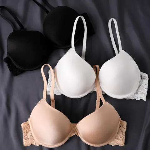 Sujetador Push Up de Encaje Sexy para Mujer Con Aros Sujetador Sin Costuras Lencería Sexy Sujetador Ajustable Realce