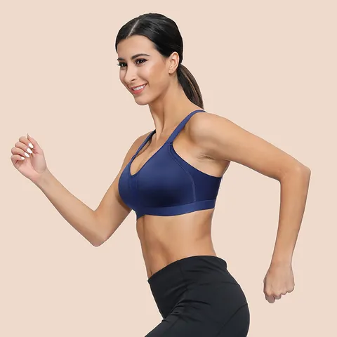 Women Seamless Sports Bra Full Cup Breathable Fixed Straps High Support Gym Bra For Yoga Running Fitness Activity Workout Top