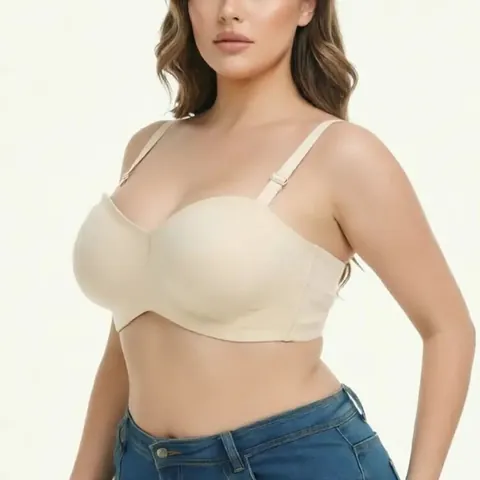 Women Strapless Seamless Bra Push Up Anti Slip Acetate Fiber Bandeau For Wedding Party Thin Invisible Lingerie Underwear Top