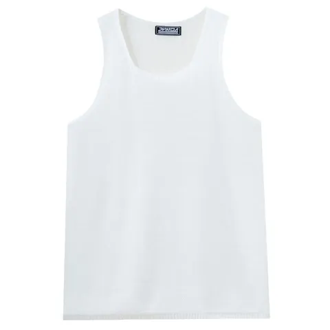Men's Summer Knitted Tank Top Deep U-Neck Sleeveless Breathable Solid Color Sport Casual Knitted Vest Top
