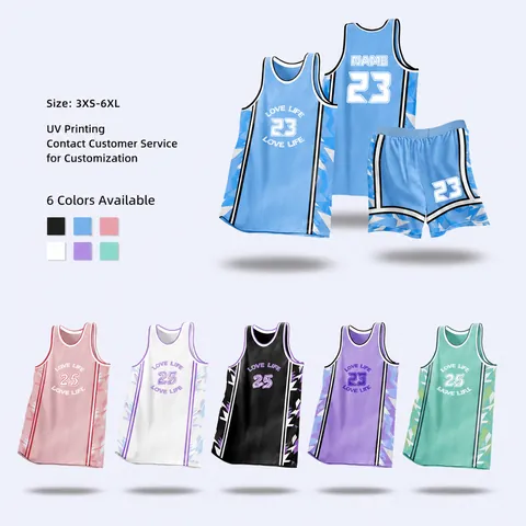 American Style Basketball Uniform Top And Bottom Men Women Breathable Quick Dry Sleeveless Sports Vest Training Shorts