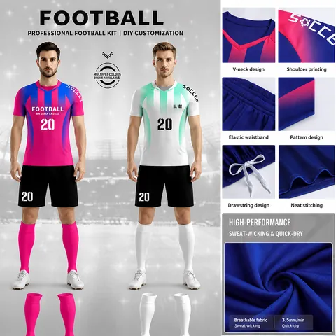 Maglia da Calcio Professionale Tuta da Allenamento Top E Bottom Traspirante Asciugatura Rapida Stampa a Sublimazione Abbigliamento Sportivo