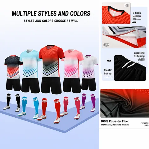 Professional Soccer Jersey Set Quick Dry Breathable Football Training Uniform Sportswear Top And Bottom For Men Kids Adults Competition Soccer Suit