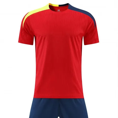 Unisex Breathable Soccer Training Jersey And Shorts Set Quick Dry Polyester Football Uniform Kit Blank Top And Bottom