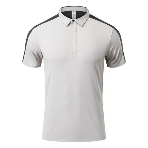 Men's Outdoor Quick Dry Sports Polo Shirt Breathable Short Sleeve Color Block Lapel Top For Running Fitness Golf Euro Size