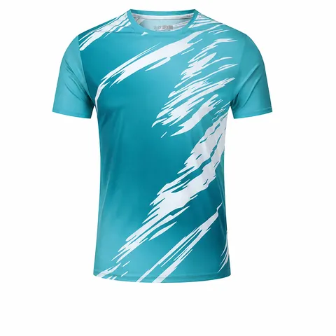 T-Shirt de Sport Respirant à Séchage Rapide pour Hommes Imprimé Polyester Manches Courtes Haut de Sport pour Gym Randonnée Cyclisme Extérieur