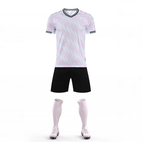 Maillot de Football Manches Courtes Uniforme de Football Haut Et Bas pour Hommes Femmes Enfants Entraînement Sportif en Polyester