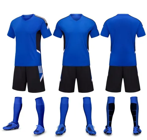 Uniforme de Fútbol Profesional para Hombre Mujer Camiseta de Manga Corta y Pantalón Conjunto de Entrenamiento Transpirable Colorblock Ropa Deportiva de Equipo