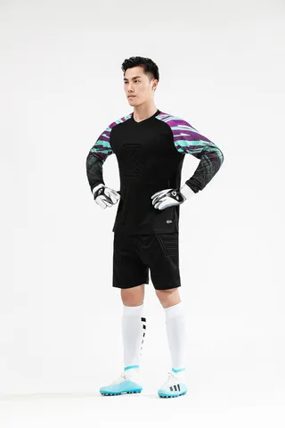 Professional Men Women Goalie Jersey Set Football Goalkeeper Uniform Long Sleeve Padded Top And Bottom Soccer Training Sportswear
