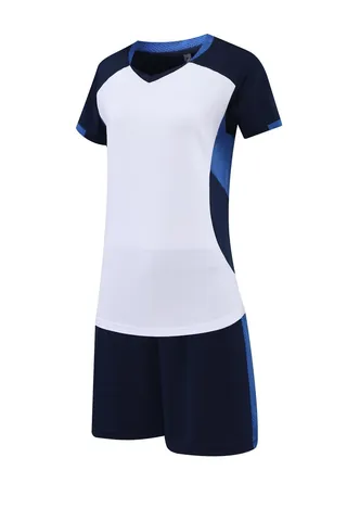 Women's Quick-Dry Volleyball Sportswear Set V-Neck Short Sleeve Top And Bottom Shorts Sport Casual Uniform For Badminton Gym Training