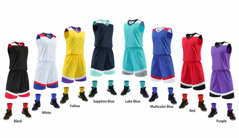 Professional Quick-Dry Breathable Basketball Jersey Set Top And Bottom Sleeveless V-Neck Uniform For Training Competition All Ages Sports