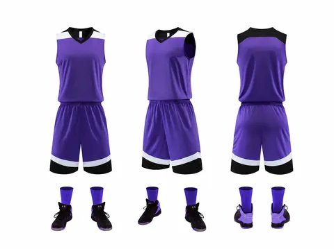 Professional Quick-Dry Breathable Basketball Jersey Set Top And Bottom Sleeveless V-Neck Uniform For Training Competition All Ages Sports