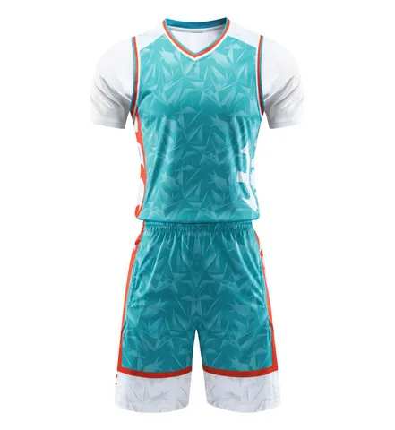 Men Women Basketball Jersey Set Short Sleeve Quick Dry Training Competition Top And Bottom Geometric Print Athletic Sportswear