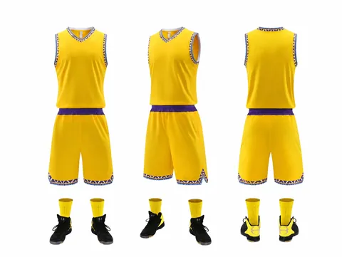 Men Basketball Uniform Set Polyester Breathable Quick Dry Athletic Training Jersey Shorts Top And Bottom Sportswear