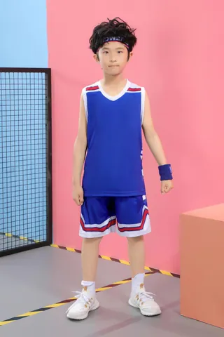 Conjunto de Camiseta de Baloncesto para Niños Transpirable Malla de Poliéster Top Y Pantalones Cortos para Niños Niñas Entrenamiento Deportivo