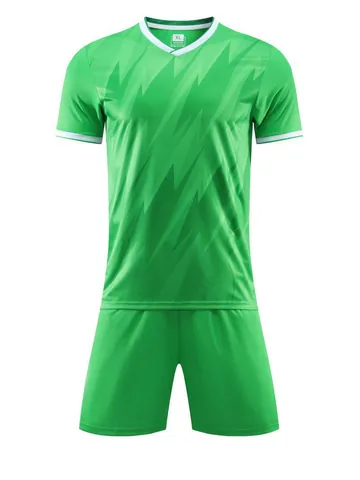 Traje de Fútbol Transpirable Camiseta de Fútbol Pantalones Cortos Top And Bottom Ropa Deportiva de Entrenamiento para Equipo Adultos Niños Estampado Rayo