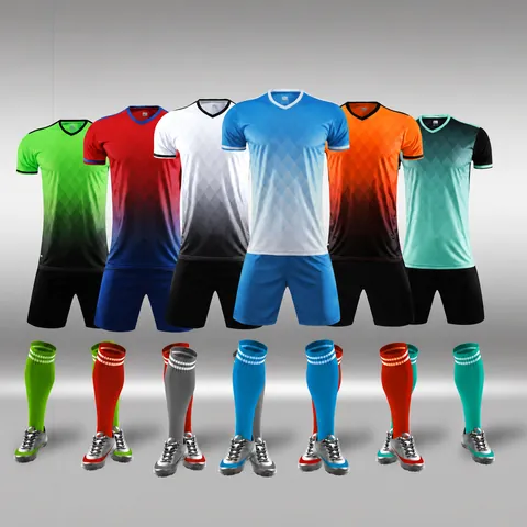 Kinderen Jeugd Voetbaltenue Ademend Polyester Sportkleding Trainingspak Geometrisch Top And Bottom Voor Jongens Meisjes