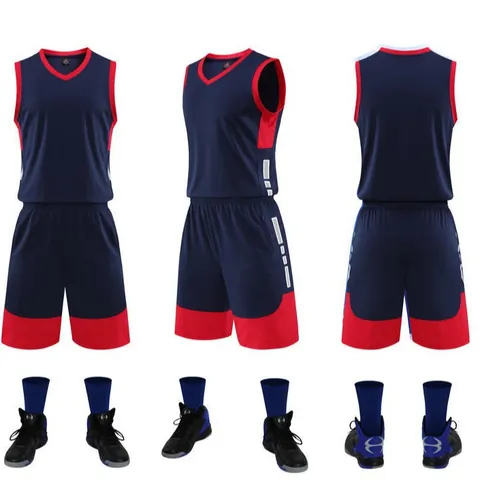 Camiseta de Baloncesto para Niños Cuello en V Secado Rápido Transpirable Chaleco Deportivo Y Pantalones Cortos Top And Bottom Para Niños Niñas Entrenamiento Uniforme de Equipo 215