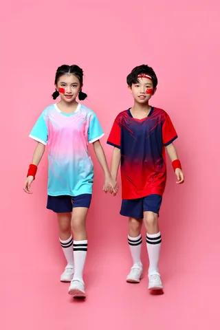 Quick Dry Sportswear Set For Men Women Gradient Ping Pong Badminton Volleyball Jersey Top And Bottom Training Uniform