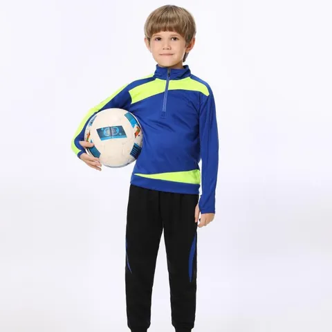 Herbst Winter Langarm Fußball Training Sport Oberbekleidung Herren Damen Kinder Stehkragen Halbreißverschluss Fußballjacke Top