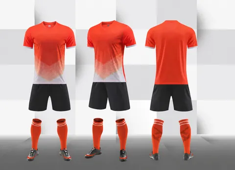 Soccer Training Uniform Top And Bottom For Men Kids Breathable Polyester Sportswear Athletic Soccer Jersey Shorts Set 916