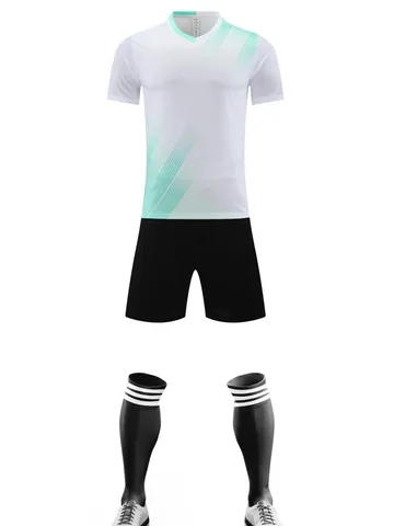 Quick Dry Breathable Soccer Uniform Top And Bottom Polyester Athletic Training Football Jersey For Men Women Kids Team Sports