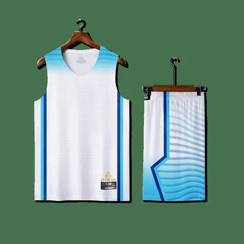 Men High Quality Basketball Suit Quick Dry Mesh Fabric Breathable Sports Team Uniform Sleeveless Top And Bottom For Match SM7704