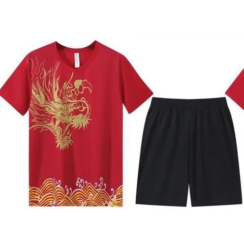 Dragon Boat Festival Sportswear Dragon Pattern Quick Dry Top And Bottom Unisex Basketball Training Jersey Chinese Style Racing Suit