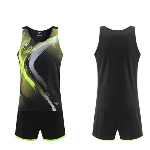 Traje de Atletismo Unisex Secado Rápido Parte Superior Y Inferior Chaleco de Running Pantalones Cortos Maratón Ropa Deportiva Hombre Mujer