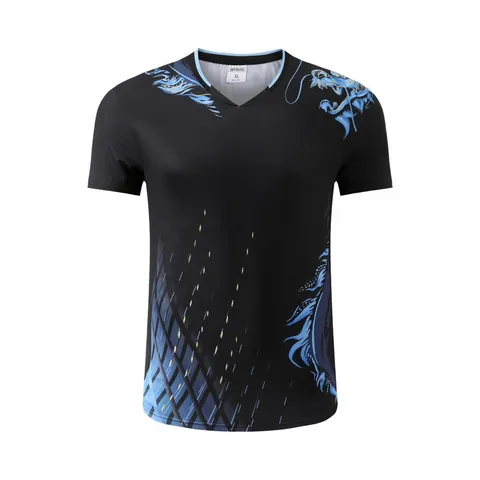 Professional Table Tennis Jersey For Men Women Kids Quick Dry Breathable Sports T-Shirt Dragon Pattern Athletic V-Neck Team Competition Top