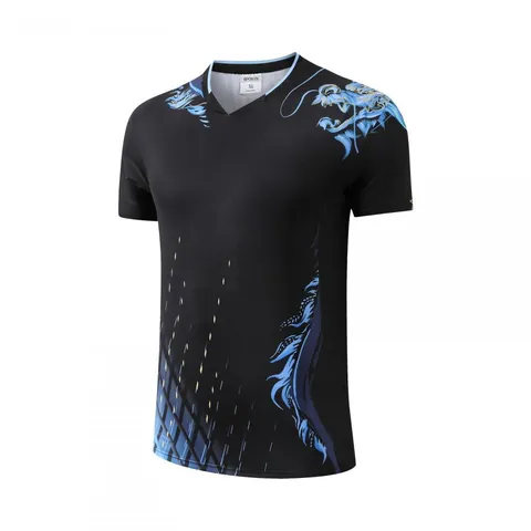 Professional Table Tennis Jersey For Men Women Kids Quick Dry Breathable Sports T-Shirt Dragon Pattern Athletic V-Neck Team Competition Top