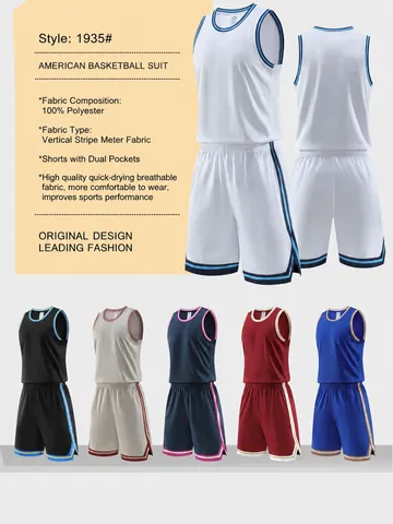 Men's American Style Quick-Dry Basketball Jersey Set Mesh Sleeveless Training Suit Vest And Shorts For College Teams