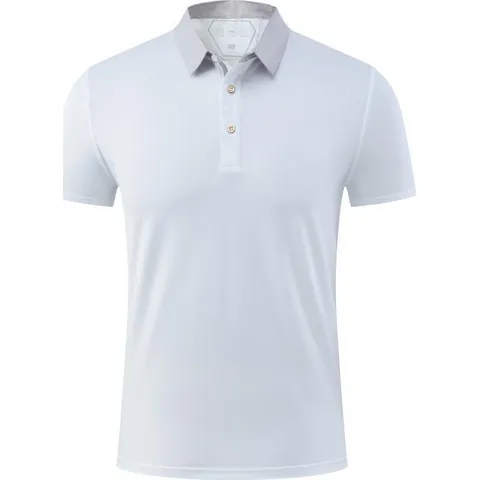 Unisex Quick Dry Sport Polo Shirt Breathable Short Sleeve Top Contrast Lapel Collar Moisture Wicking Outdoor Workwear Apparel