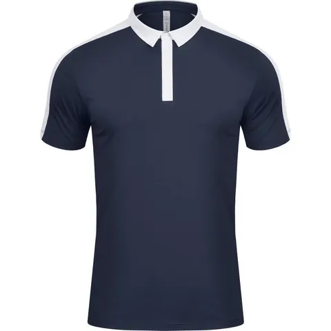 Men's Contrast Color Short Sleeve Polo Shirt Quick Dry Breathable Polyester Patchwork Turn-Down Collar Top For Sport Casual