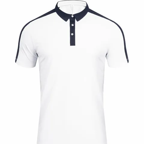Men's Contrast Color Short Sleeve Polo Shirt Quick Dry Breathable Polyester Patchwork Turn-Down Collar Top For Sport Casual