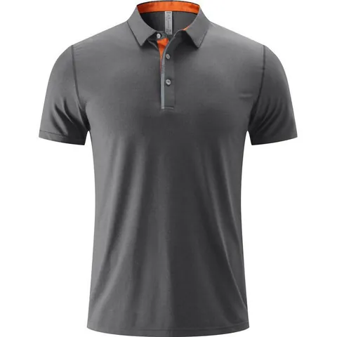 Polo Sportif Unisexe Respirant Évacuation de l'Humidité Manches Courtes Col à Revers Course Cyclisme Sportswear Décontracté