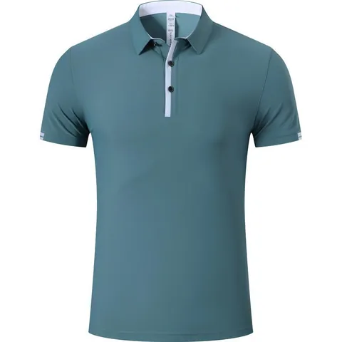 Men Sporty Athletic Polo Shirt Short Sleeve Quick Dry Breathable Lapel Top For Running Fitness Golf Nylon Spandex Pique Fabric Polo Shirt